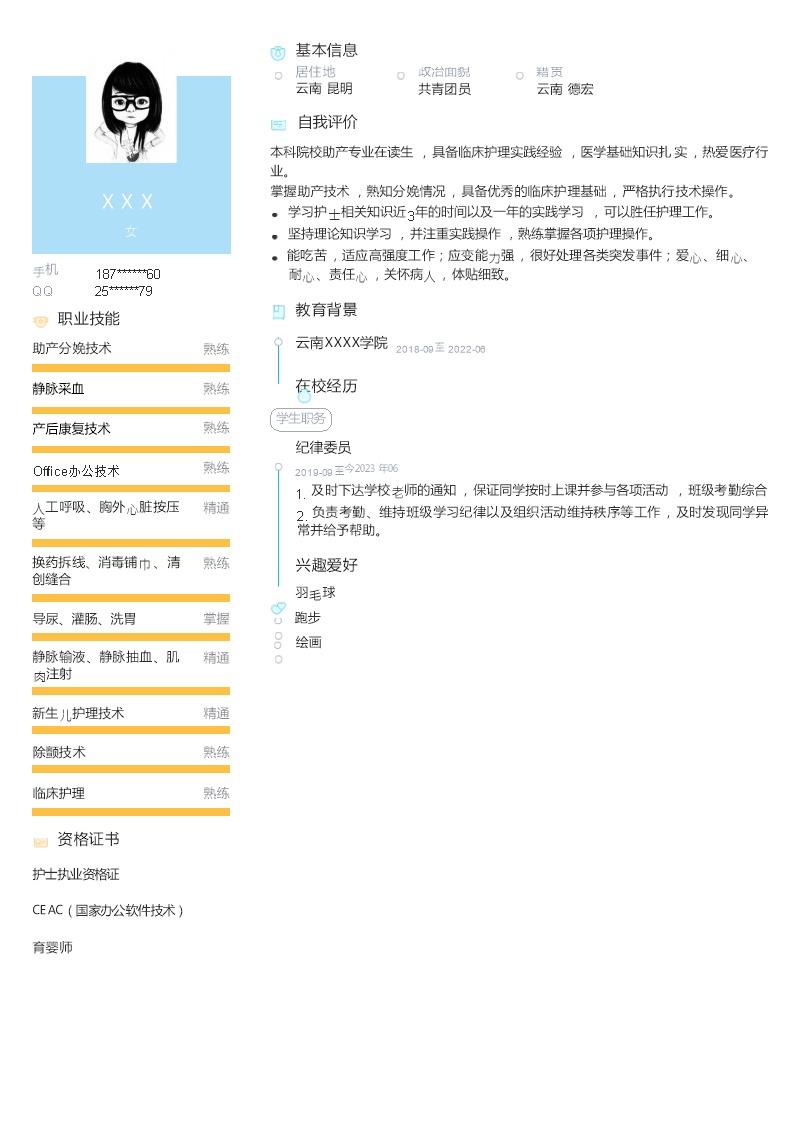2081_医疗医护护士护理类岗位求职简历模板  - 医疗护理简历模板